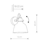 Zidna lampa AMALFI SMOKED I wall lamp - Slika 2